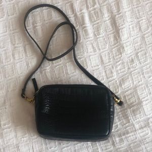 Clare V. Midnight Croco Midi Sac